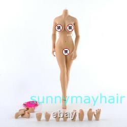 1/6 Brown Yellow Color Female Body Removable Feet Seamless 12'' Figure Doll Toy