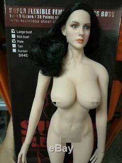 1/6 Pale Black Hair Head Sculpt & PH S04B Body 12'' Female Figure Set Model Toy