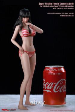 1/6 Seamless Female Body Action Figure Suntan Asian Slim With Head Phicen For 12