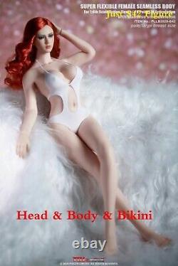 1/6 Seamless Female Body Pale Large Bust with Head Action Figure For 12inch Doll