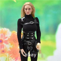 16 Black Leather Clothes Outfit For 12 Female TBL Phicen UD JO Figure Toy