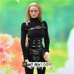 16 Black Leather Clothes Outfit For 12 Female TBL Suit UD JO Figure Toy