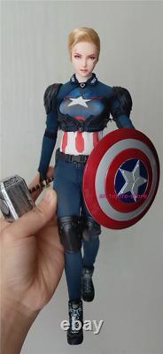 16 Captain America Girl 12inch Obitsu Head Sculpt Phicen Female Figure Body Set