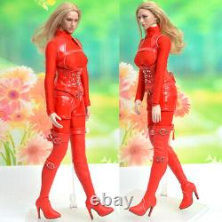 16 Red Leather Clothes Outfit For 12 Female TBL Phicen UD JO Figure Body Toys