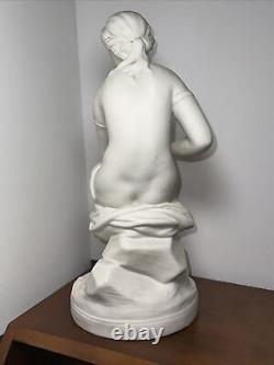 19 Th. C. Antique Parian Ware Victorian Classical Female Nude Large 13 Statue