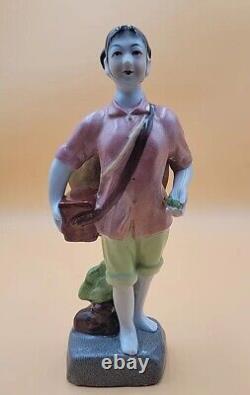 1960s Famille Rose Chinese Young Women Cultural Revolution Porcelain Figurine