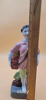 1960s Famille Rose Chinese Young Women Cultural Revolution Porcelain Figurine