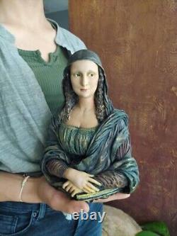 8 inch 22 cm Mona Lisa Bust Statue Sculpture Realistic Figure Leonardo Da Vinci