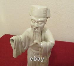 Antique Asian Blanc de Chine Figures Male and Female 8 1/2