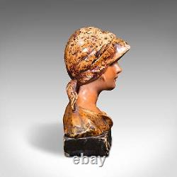 Antique Portrait Bust, French, Decorative, Female Figure, Victorian, Art Nouveau