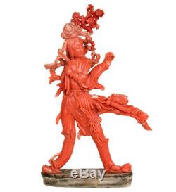 China 19. Jh. Koralle A Fine Chinese Coral Figure of a female Immortal Cinese
