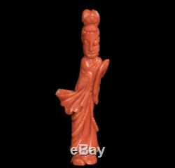 China 20. Jh. Korallen Statue A Chinese Coral Figure Of A Female Immortal Cinese