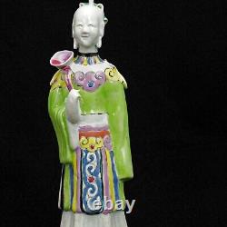 Chinese 18th C Famille Rose Polychrome Female Figure