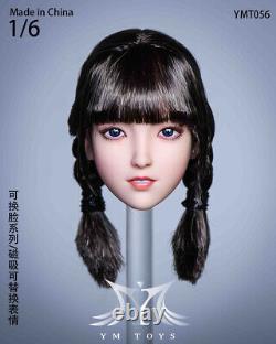 Delicate Painted 1/6 Asian Beauty 3 Face Changer Female Figure Model Head Sculpt
