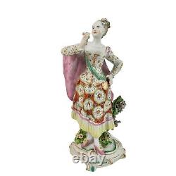 Derby porcelain figure of female Ranelagh dancer, 1759-1769
