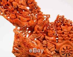 Exceptional Chinese Carved Coral Figural Group of Female Immortals, Qing Dynasty