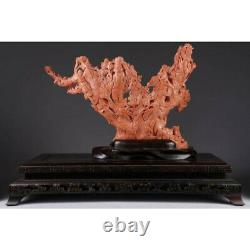 Exceptional Large Chinese Carved Coral Figural Group Statue of Female Immortals