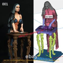 Female Nun 1/8 1/6 1/4 Scale Unpainted 3D Printing Model Kit Unassembled 2 Ver