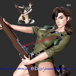 Female Soldier 1/8 1/6 1/4 1/3 Unpainted 3D Printing Model Kit Unassembled 2 Ver