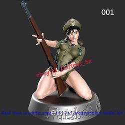 Female Soldier 1/8 1/6 1/4 1/3 Unpainted 3D Printing Model Kit Unassembled 2 Ver