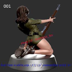 Female Soldier 1/8 1/6 1/4 1/3 Unpainted 3D Printing Model Kit Unassembled 2 Ver