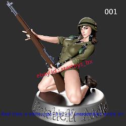 Female Soldier 1/8 1/6 1/4 1/3 Unpainted 3D Printing Model Kit Unassembled 2 Ver