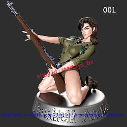 Female Soldier 1/8 1/6 1/4 1/3 Unpainted 3D Printing Model Kit Unassembled 2 Ver