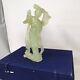 Finely Carved Chinese Green Jade Female Immortal Guanyin Figure With Box