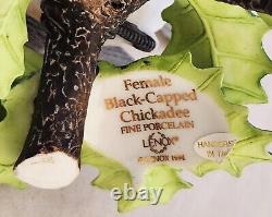 Lenox FEMALE BLACK-CAPPED CHICKADEE Porcelain Garden Bird Collection 4 FIGURINE