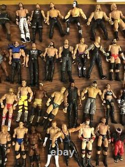 Lot of 60 Action Figures WWE Male Female Wrestlers Bundle Lot 2000-2017