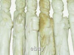Mint/Antique/Chinese Alabaster carved figurines/musicians/each different/6 ins H