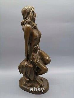 Pure Brass Goddess Female Figure Statue Decorative Sculpture 20cm/8inch