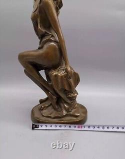 Pure Brass Goddess Female Figure Statue Decorative Sculpture 20cm/8inch