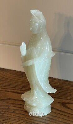 RARE Estate Antique Chinese White Jade Carved Figure of a Female Immortal-6 3/4