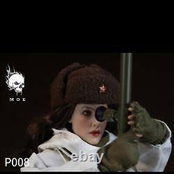 Ready MOETOYS P008 1/6 Soviet Union Female Sniper With Snow Camouflag figure