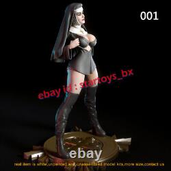 Sexy Nun 1/6 1/4 1/3 Unpainted 3D Printing Model Kit Unassembled Female 3 Ver