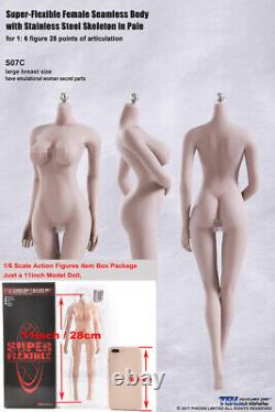 TBLeague 16 Pale Skin Stainless Steel Female Figure S07C Girl Flexible Body