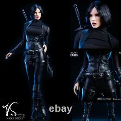 VSTOYS 16 Black Weasel Female Clothes Head Leather Suit 19XG48 Figure Body Doll