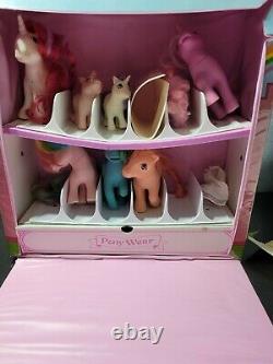 Vintage 1985 My Little Pony Collectors Carrying Case & Lot Of 8 83-87 G1 Ponies