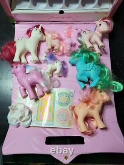 Vintage 1985 My Little Pony Collectors Carrying Case & Lot Of 8 83-87 G1 Ponies