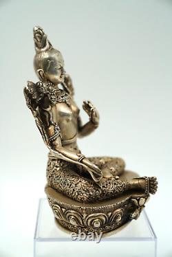 Vintage Ornate Chinese Tibetan Female Spiritual Prayer Figure Statue